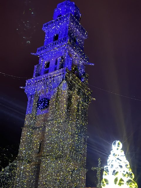 Le clocher de Landerneau illuminé